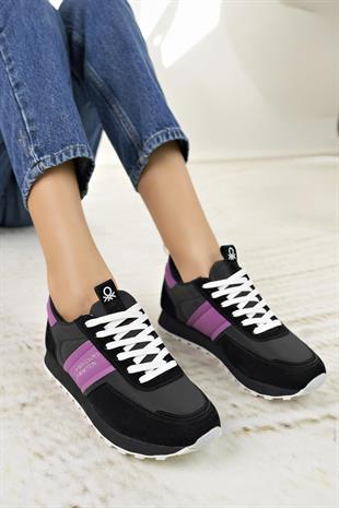 Benetton 10055 Siyah Memory Foam Kadın Spor Ayakkabı