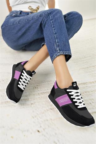 Benetton 10055 Siyah Memory Foam Kadın Spor Ayakkabı