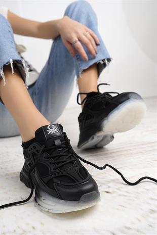 Benetton 11120 Siyah Memory Foam Kadın Sneakers