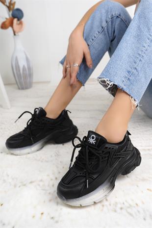 Benetton 11120 Siyah Memory Foam Kadın Sneakers