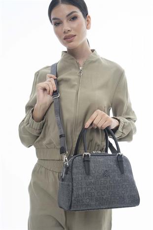 Benetton 1118 Gri Baskılı Çarpraz Bayan Çanta