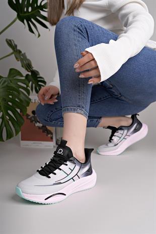 Benetton 11510 Gri Siyah Memory Foam Kadın Sneakers