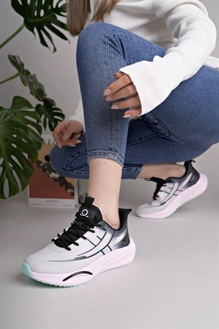 Benetton 11510 Gri Siyah Memory Foam Kadın Sneakers
