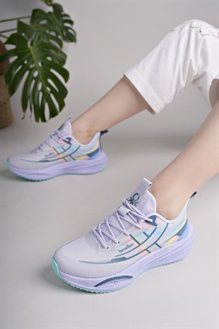 Benetton 11510 Lila Memory Foam Kadın Sneakers