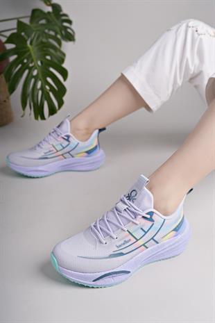 Benetton 11510 Lila Memory Foam Kadın Sneakers