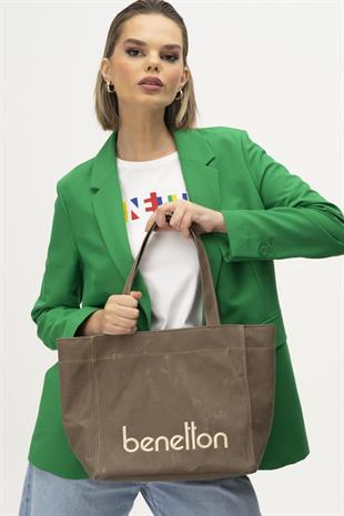 Benetton 1163 Kahve Baskılı Çarpraz Bayan Çanta