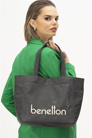 Benetton 1163 Siyah Baskılı Çarpraz Bayan Çanta