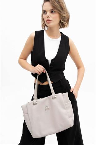 Benetton 1220 Gri Soft Çarpraz Bayan Çanta