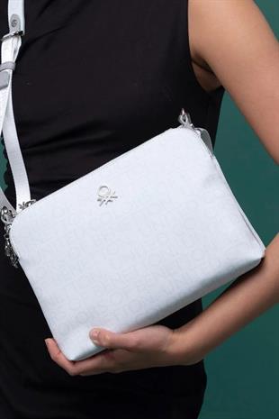Benetton 1275 Beyaz Çapraz Bayan Çanta