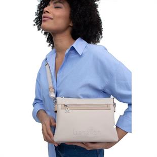 Benetton 1361 Bej Baskılı Çarpraz Bayan Çanta