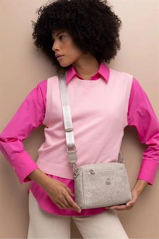 Benetton 1381 Taş Baskılı Çarpraz Bayan Çanta