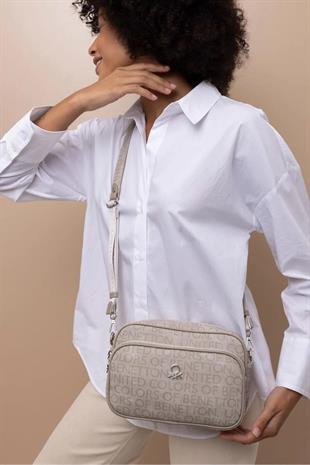 Benetton 1398 Taş Baskılı Çarpraz Bayan Çanta