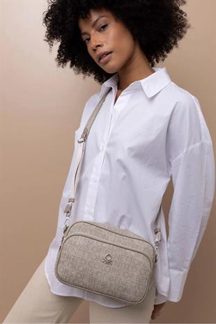 Benetton 1398 Taş Baskılı Çarpraz Bayan Çanta