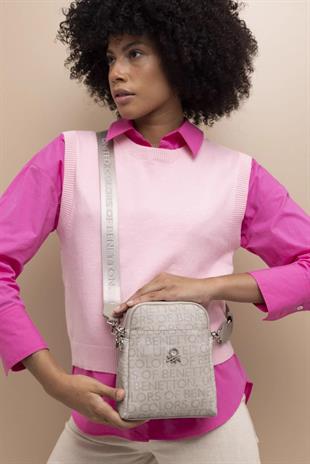 Benetton 1402 Taş Baskılı Çarpraz Bayan Çanta