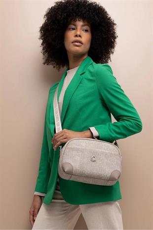 Benetton 1406 Taş Baskılı Çarpraz Bayan Çanta