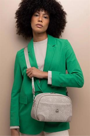 Benetton 1406 Taş Baskılı Çarpraz Bayan Çanta