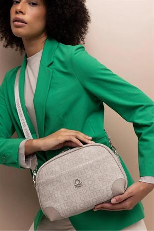 Benetton 1406 Taş Baskılı Çarpraz Bayan Çanta