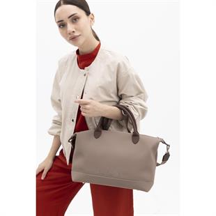 Benetton 1410 Vizon Kahve Baskılı Çarpraz Bayan Çanta