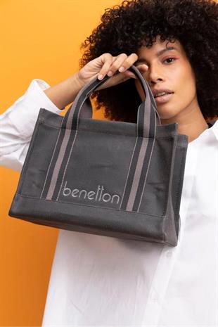 Benetton 1412 Siyah Baskılı Çarpraz Bayan Çanta