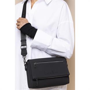 Benetton 1415 Siyah Baskılı Çarpraz Bayan Çanta