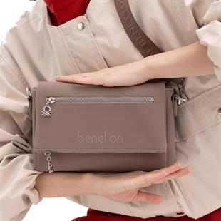 Benetton 1415 Vizon Baskılı Çarpraz Bayan Çanta