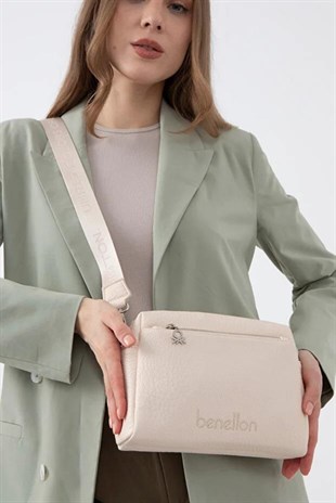 Benetton 1475 Bej Çapraz Bayan Çanta