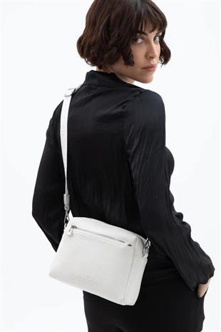 Benetton 1475 Beyaz Çapraz Bayan Çanta