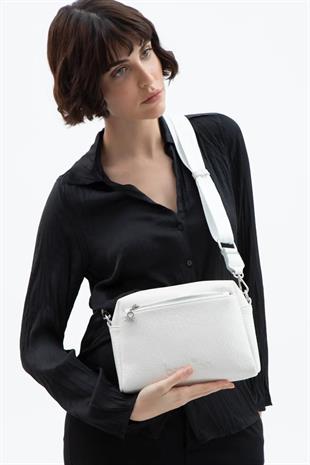 Benetton 1475 Beyaz Çapraz Bayan Çanta