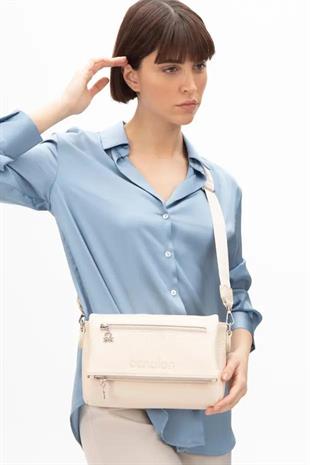 Benetton 1476 Bej Çapraz Bayan Çanta