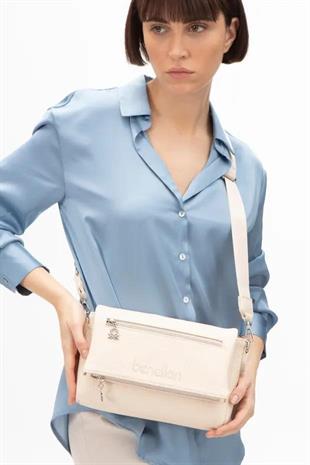 Benetton 1476 Bej Çapraz Bayan Çanta