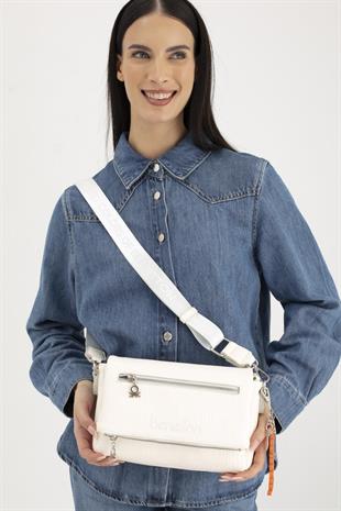 Benetton 1476 Beyaz Çapraz Bayan Çanta