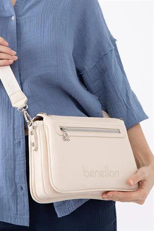 Benetton 1480 Bej Çapraz Bayan Çanta