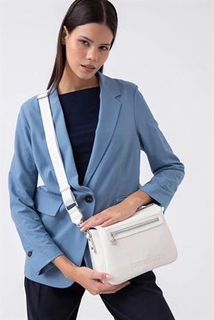 Benetton 1480 Beyaz Çapraz Bayan Çanta