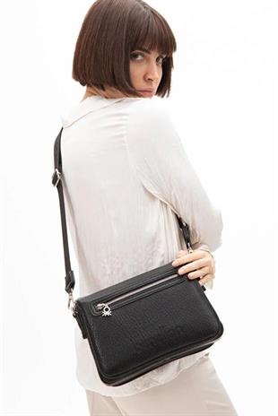 Benetton 1480 Siyah Çapraz Bayan Çanta