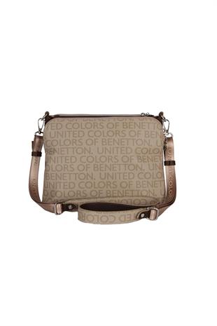 Benetton 1636 Taş Kahve Baskılı Çarpraz Bayan Çanta
