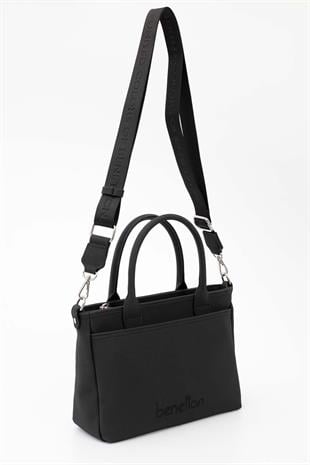 Benetton 1649 Siyah Baskılı Çarpraz Bayan Çanta