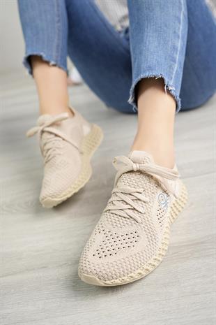 Benetton 30009 Bej Triko Örgü Unisex Sneakers