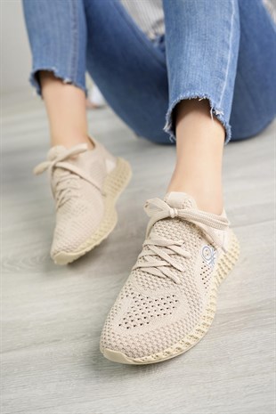 Benetton 30009 Bej Triko Örgü Unisex Sneakers