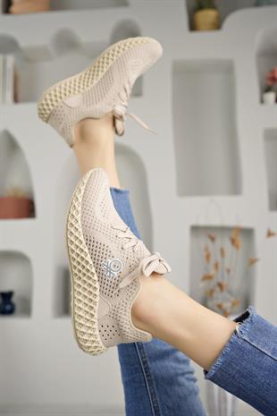 Benetton 30009 Bej Triko Örgü Unisex Sneakers