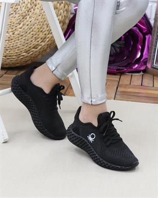 Benetton 30009 Siyah Triko Örgü Unisex Sneakers
