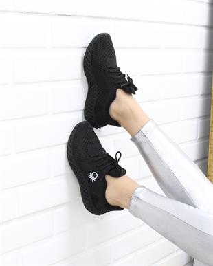 Benetton 30009 Siyah Triko Örgü Unisex Sneakers