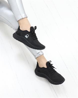 Benetton 30009 Siyah Triko Örgü Unisex Sneakers