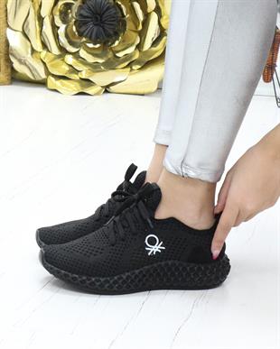 Benetton 30009 Siyah Triko Örgü Unisex Sneakers