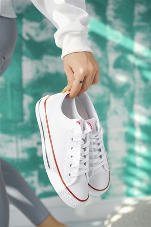 Benetton 30196 Beyaz Kısa Kadın Sneakers