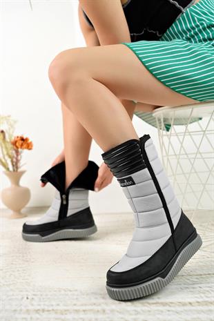 Benetton 50027 Gri İçi Kürklü Kadın Kar Botu