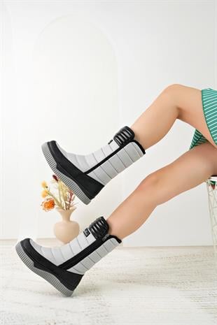 Benetton 50027 Gri İçi Kürklü Kadın Kar Botu