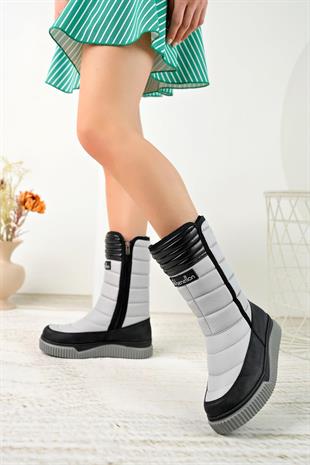 Benetton 50027 Gri İçi Kürklü Kadın Kar Botu