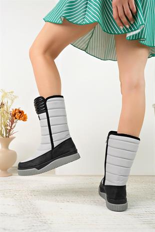 Benetton 50027 Gri İçi Kürklü Kadın Kar Botu