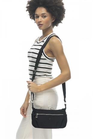 Benetton 913 Siyah Baskılı Çarpraz Bayan Çanta