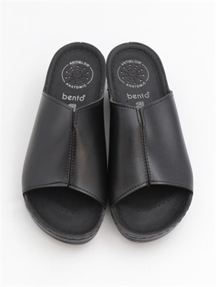 Bento 15069 Siyah 36-41 Anatomik Dolgu Kadın Terlik